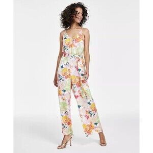 Bar III Women's Spring Floral‎ Sleeveless Self-Tie Jumpsuit Sz XS Wedding Guest